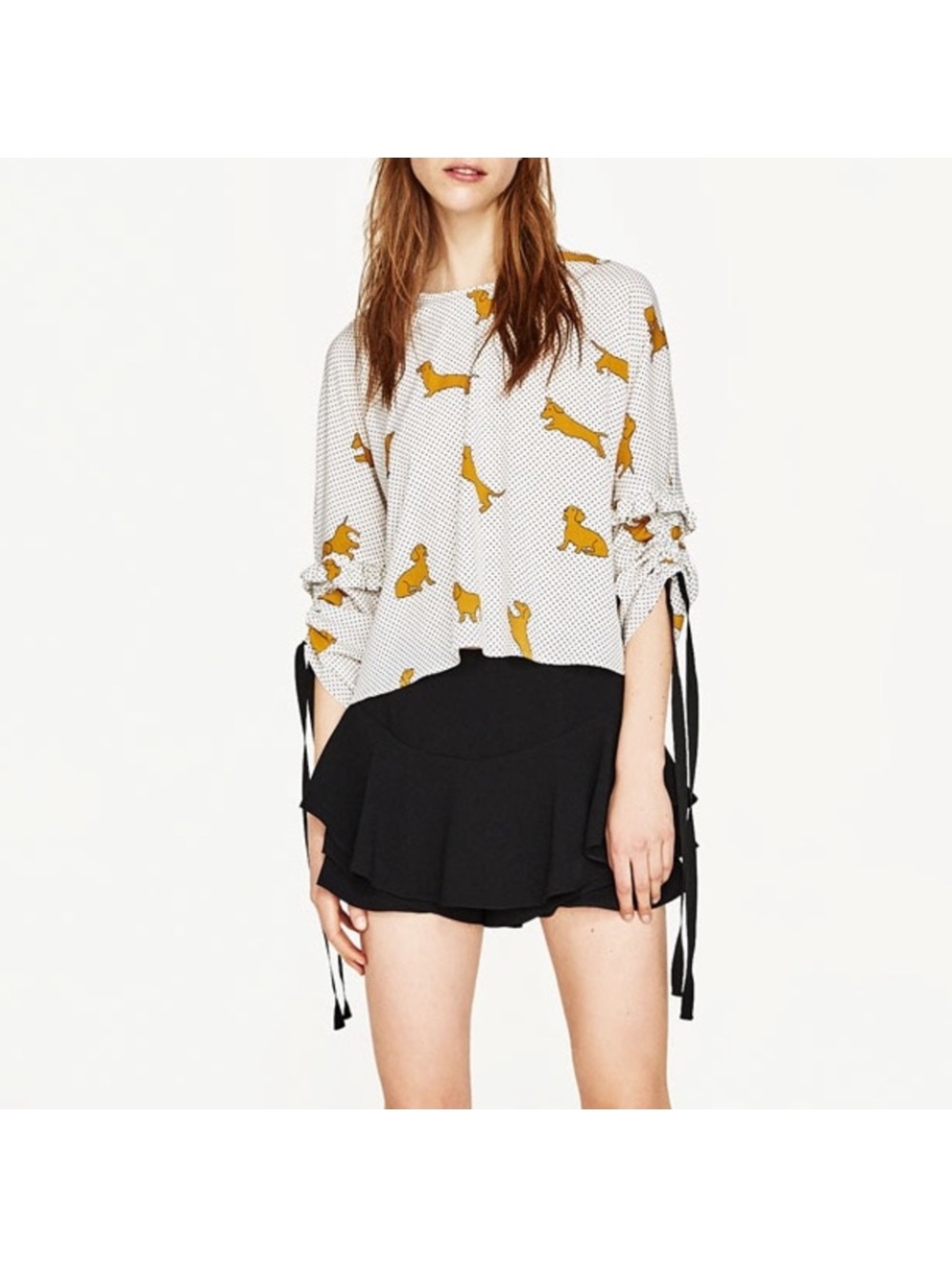 Zara Dachshund Print Blouse